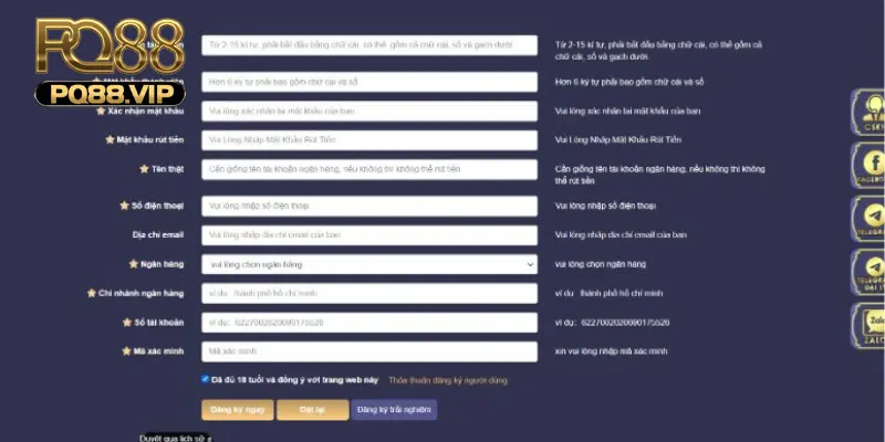 PQ88 - Cổng game đổi thưởng trực tuyến số 1 tại Châu Á 33 Hướng dẫn đăng ký pq88 trong 2 phút an toàn và hiệu quả